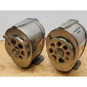 2 Vtg Boston KS 8-Hole Pencil Sharpener Wall/Desk Mount Manual Hand Crank USA
